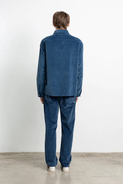 Edmmond L/S Cord John Overshirt - Blue