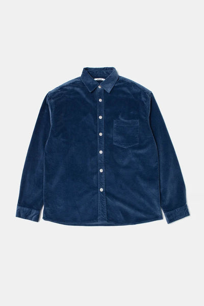 Edmmond L/S Cord John Overshirt - Blue
