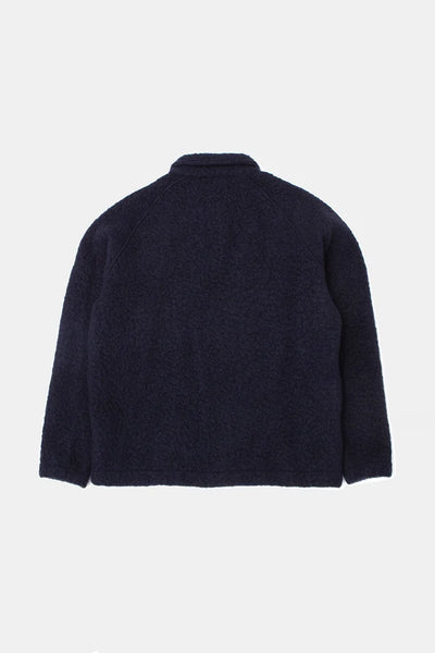 Edmmond Unconventional Zip Logo Fleece - Dark Navy