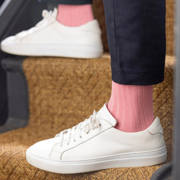 Swole Panda Ribbed Socks - Light Pink