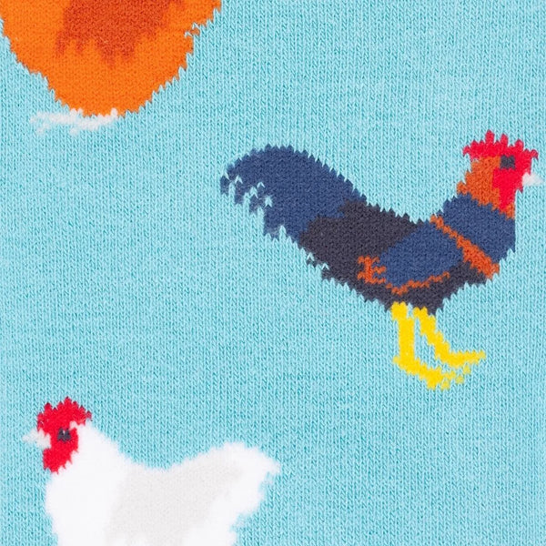 Swole Panda Bamboo Rooster Sock - Blue