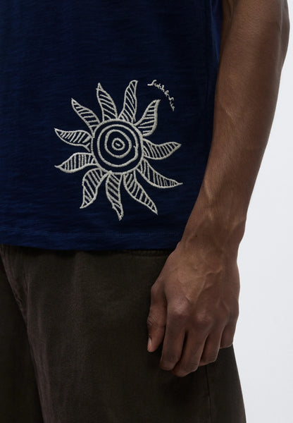 Scotch & Soda Embroidered Tee - Pageant Blue