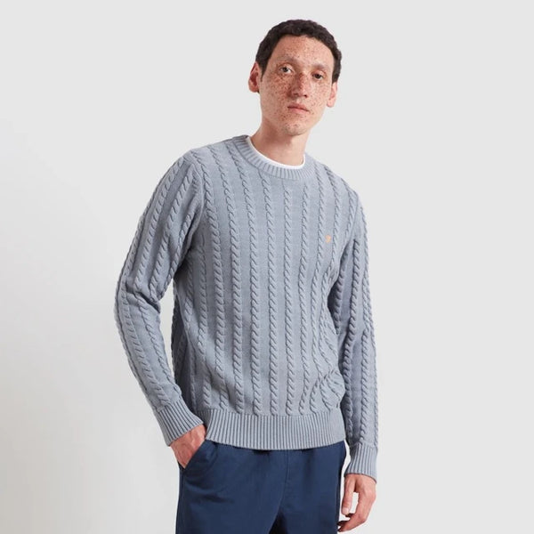 Farah Knight Cable Sweater - Icelandic Blue