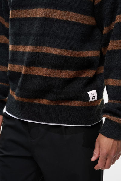Matinique Masweatio 73 Striped Knit - Pirate Black