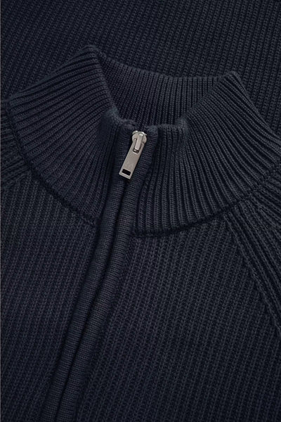 Matinique Mahellson Half Zip Knit  - Dark Navy