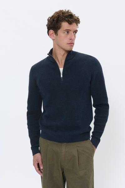 Matinique Malagoon Half Zip - Dark Navy Mel