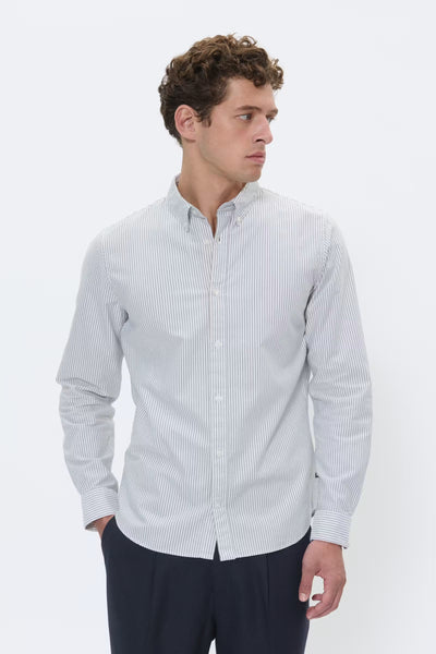 Matinique Matrostol Striped L/S Shirt - Olive Night