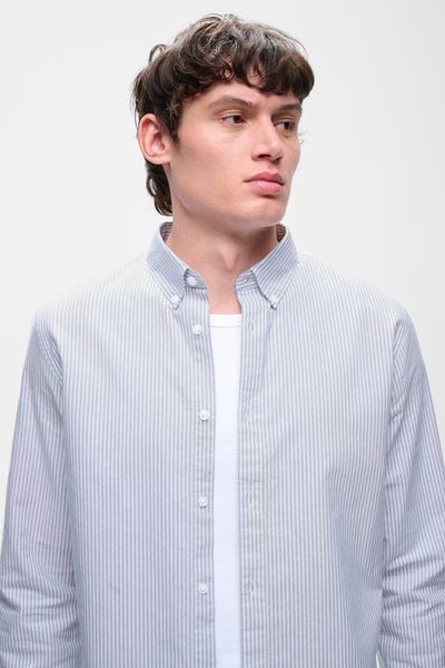 Matinique Striped Matrostol l/S Shirt - Blue Mirage