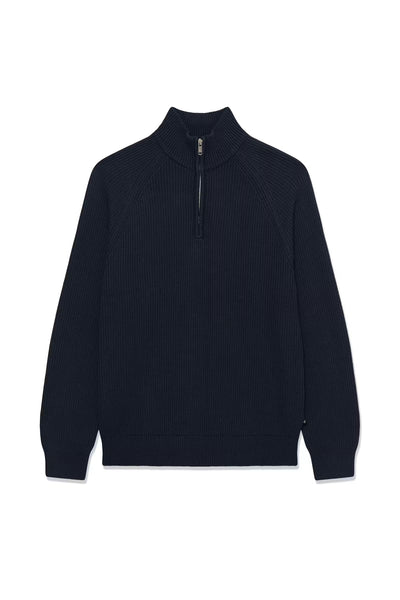 Matinique Mahellson Half Zip Knit  - Dark Navy