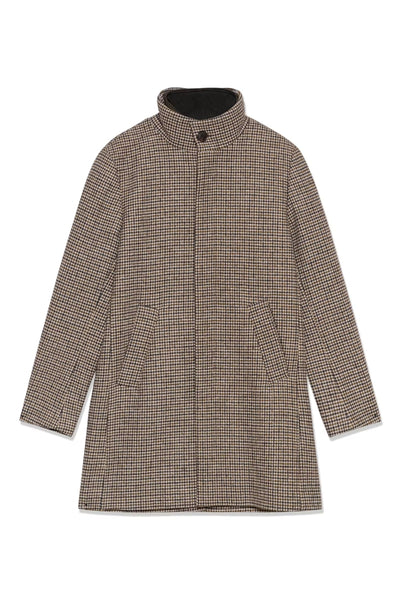 Matinique Harvey N Check Overcoat - Turkish Coffee