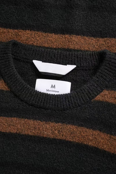 Matinique Masweatio 73 Striped Knit - Pirate Black
