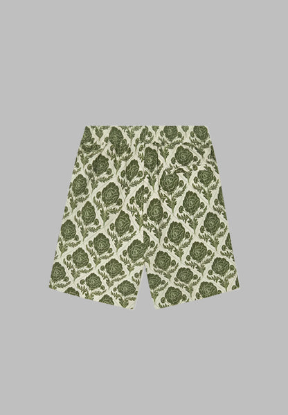 Les Deux Lesley Flower AOP Shorts - Vintage Green/Ivory