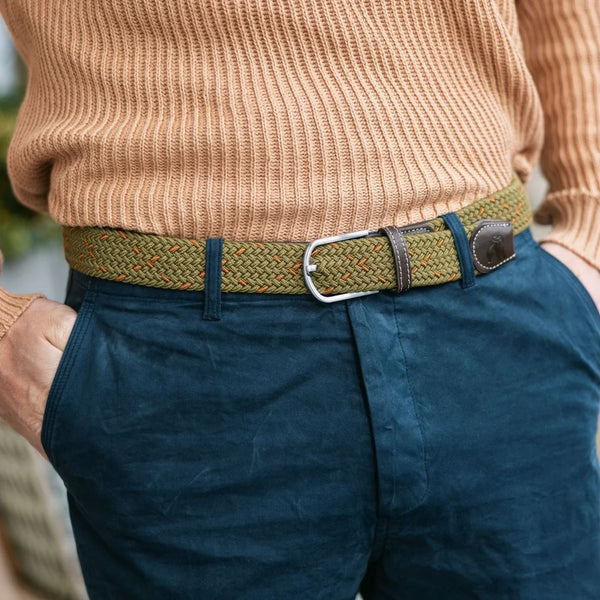 Swole Panda Woven Belt - Khaki Orange