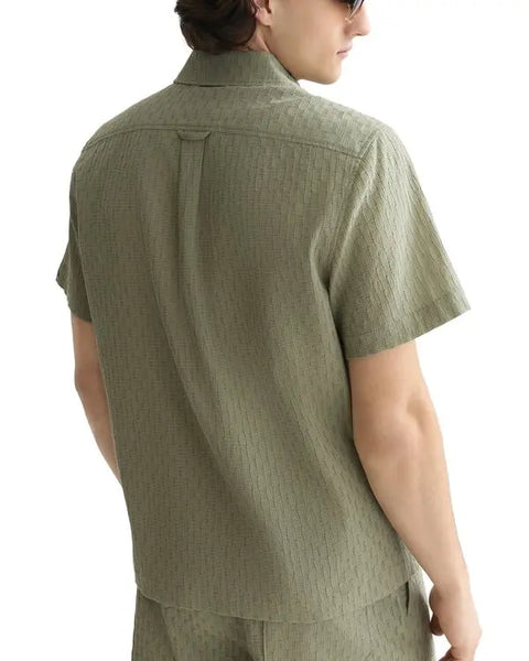 Scotch & Soda Jacquard Seersucker S/S Shirt - Oil Green