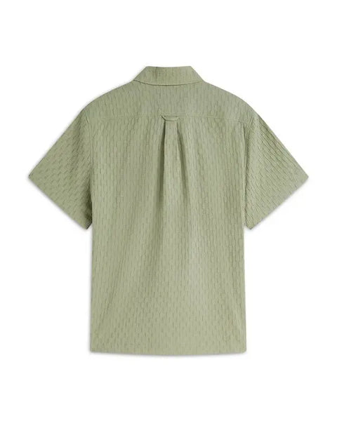Scotch & Soda Jacquard Seersucker S/S Shirt - Oil Green