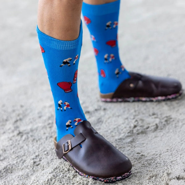 Swole Panda Boxing Socks - Blue/Red