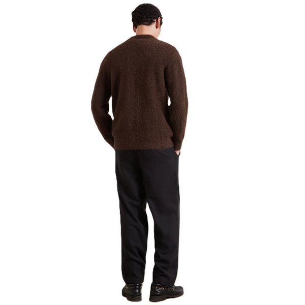 Farah Harman Hairy F Tab Cardigan - Dark Brown