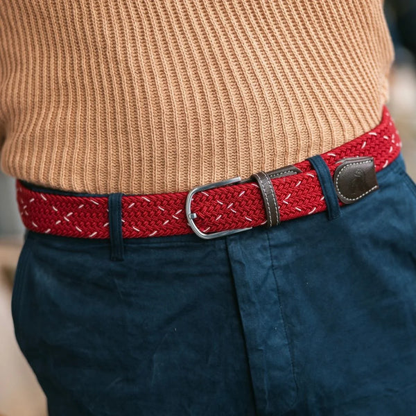 Swole Panda Woven Belt - Red/White Dot