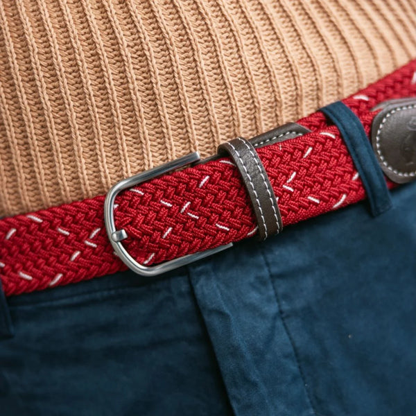 Swole Panda Woven Belt - Red/White Dot