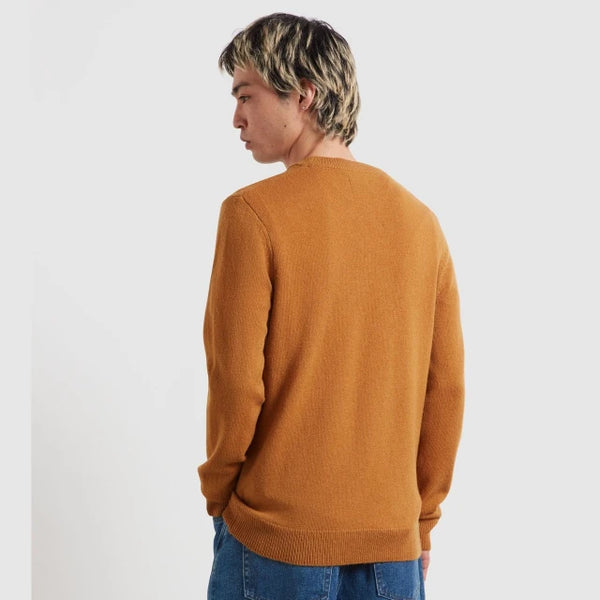 Farah Maidstone Lambswool Sweater - Rust Yellow