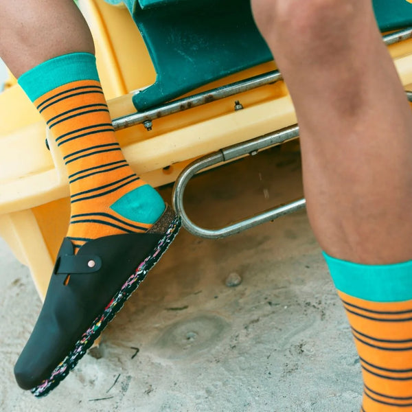 Swole Panda Striped Socks - Yellow/Black