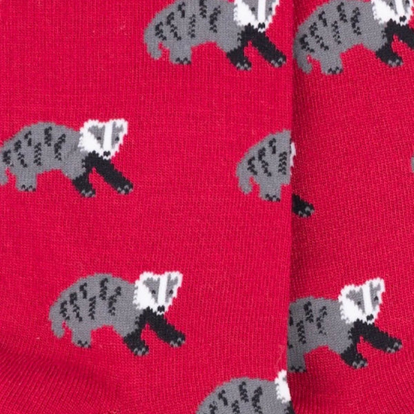 Swole Panda Badger Socks - Red