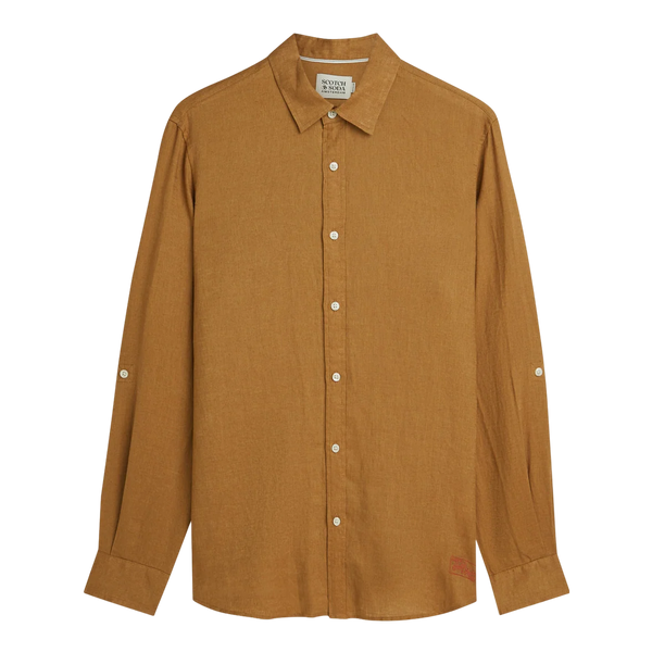 Scotch & Soda Core Linen L/S Shirt - Cathay Spice