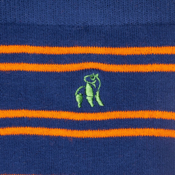 Swole Panda Striped Socks - Navy/Orange
