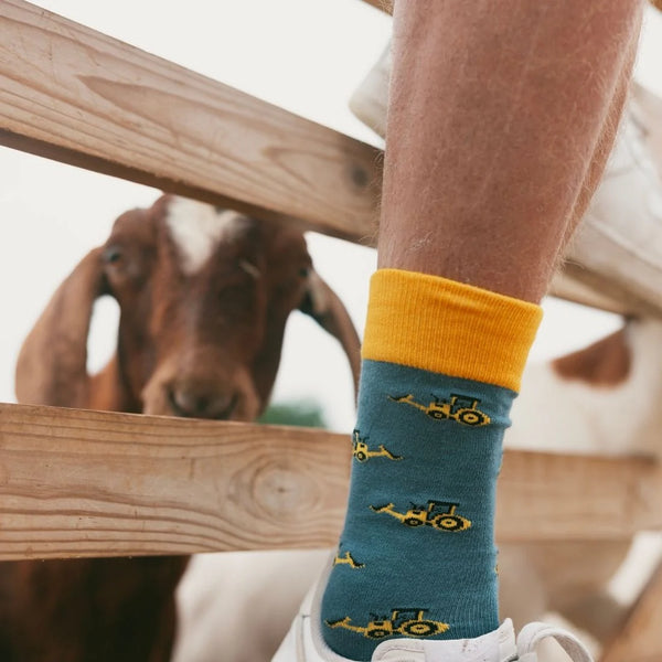 Swole Panda Bamboo Yellow Digger Socks - Grey