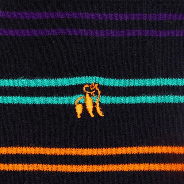 Swole Panda Double Fine Stripe Socks - Black