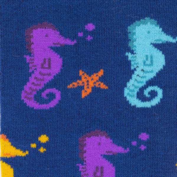 Swole Panda Bamboo Seahorse Socks - Blue