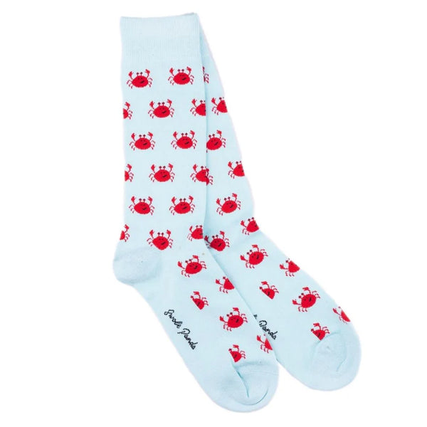 Swole Panda Bamboo Crab Sock - Sky Blue