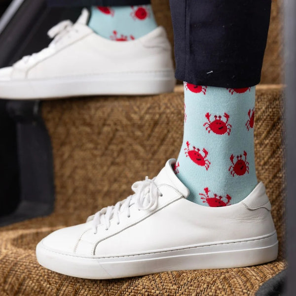 Swole Panda Bamboo Crab Sock - Sky Blue