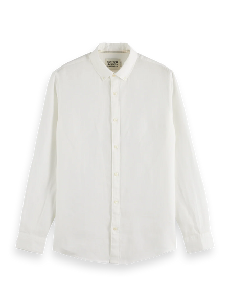 Scotch & Soda Core Linen L/S Button-Down Shirt - Off White