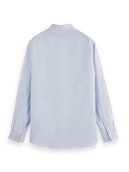 Scotch & Soda Core Linen L/S Button-Down Shirt - Shirt Blue