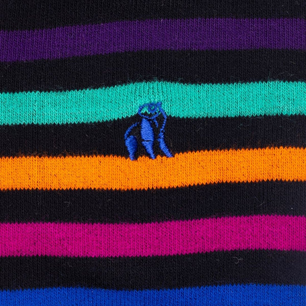 Swole Panda Bamboo Multi Stripe Socks - Black