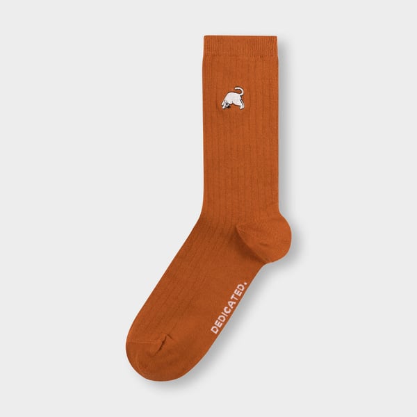 Dedicated Knivsta Dog Pose Socks - Cinnamon