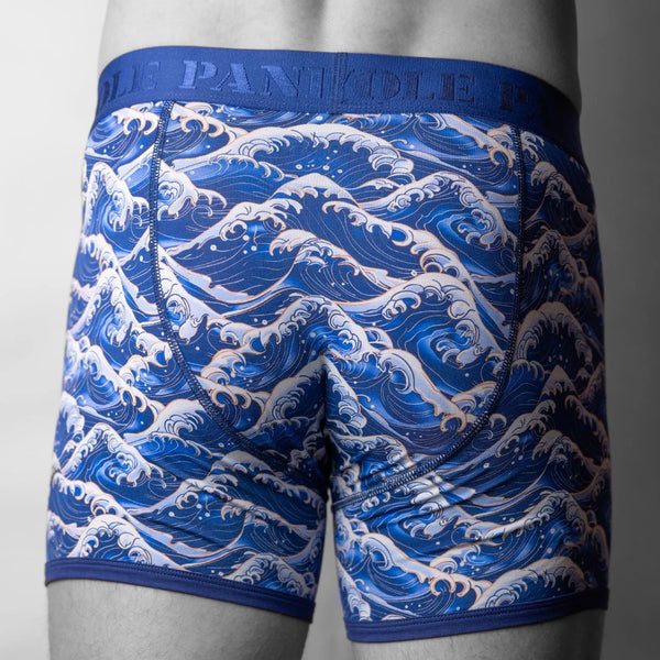 Swole Panda Waves Boxers - Blue