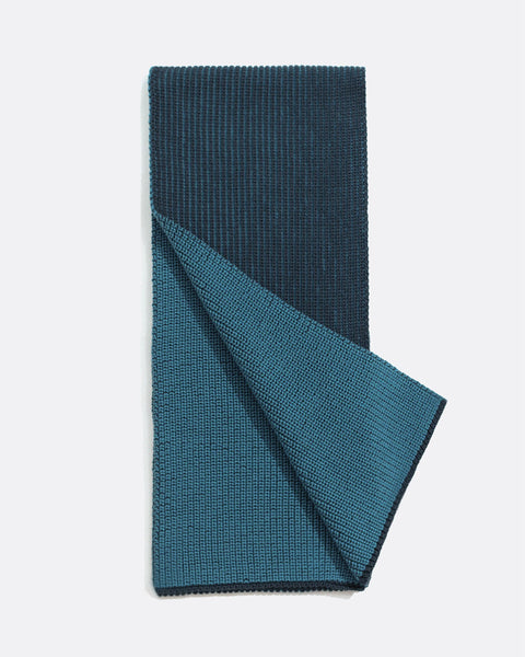 Far Afield Ribbed Knit Scarf - Navy/Blue