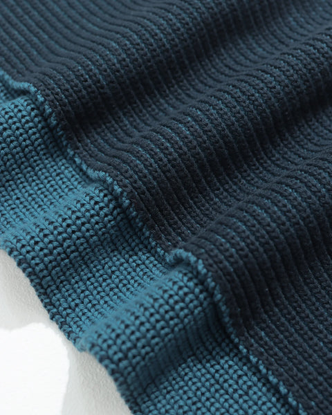 Far Afield Ribbed Knit Scarf - Navy/Blue
