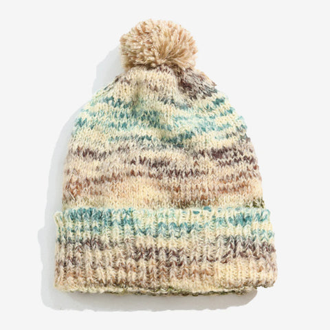 Far Afield Bobble Loco Wool Knit Beanie - Stone/Multi