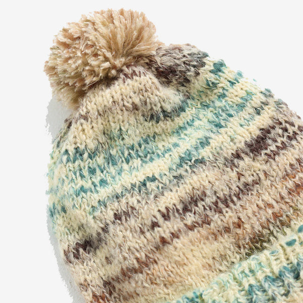 Far Afield Bobble Loco Wool Knit Beanie - Stone/Multi