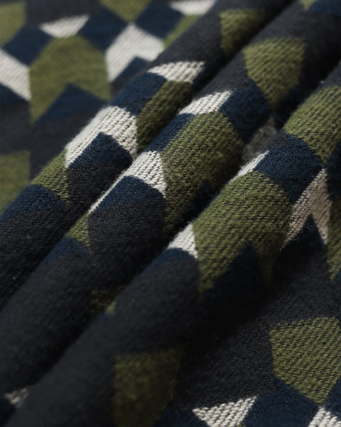 Far Afield Hiro Overshirt Jacket - Arrows Box Fit - Green/Multi Brushed Jacquard