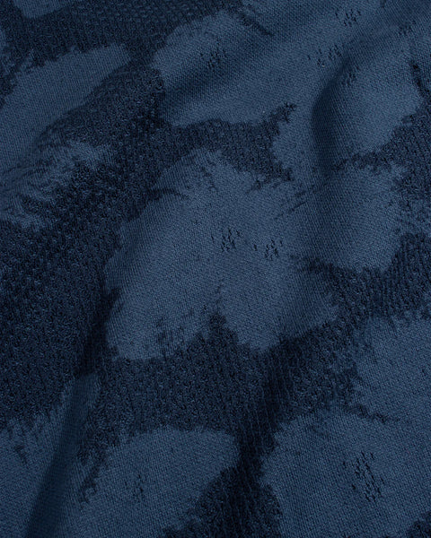 Far Afield Zigger Pixel FlowerKnit Shirt - Navy