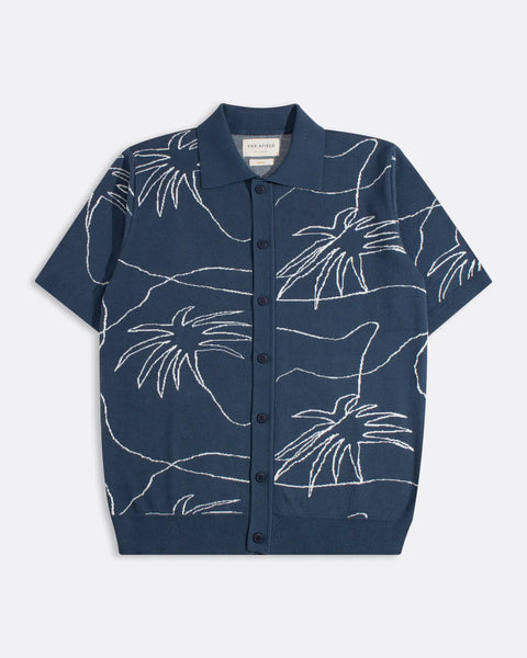Zigger Palm Knit S/S Shirt - Blue
