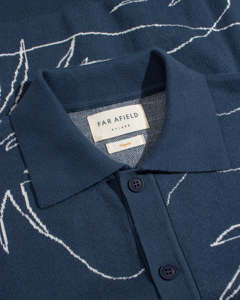 Zigger Palm Knit S/S Shirt - Blue
