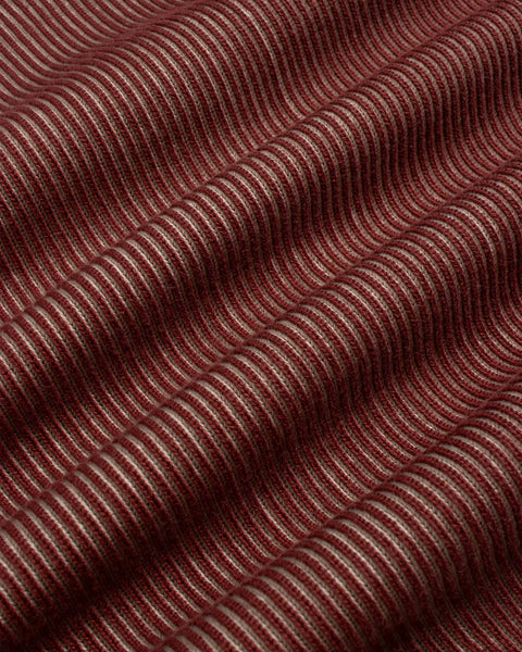 Far Afield Velzy Helio Striped Knitted S/S Shirt - Red Sand (Burgundy)