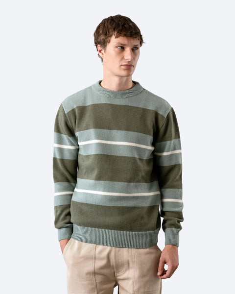 Far Afield Combin Striped Knit - Aqua/Blue Green