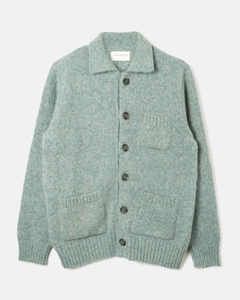 Far Afield Shaggy Station Cardigan - Aqua Blue