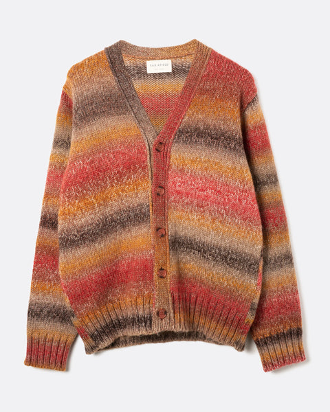 Far Afield - Nepalese Sunset  Buckley Cardigan (Red/Multi Melange)